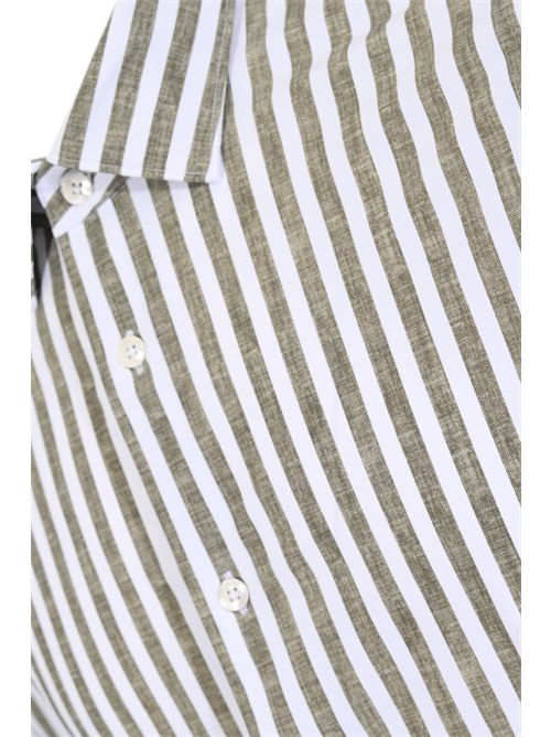 Camicia a righe in lino Army Green Archivium Be Uptated | AR24ST22CA NES03 LINEN301